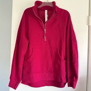 Lululemon Scuba Oversized Funnel-Neck Half Zip Long Berry Rumble - M/L